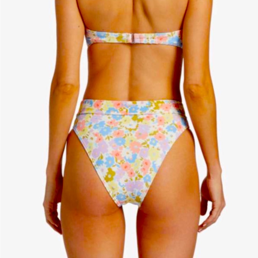Billabong Dream Chaser Tan Lines Maui Floral High-Waisted Bikini Bottom S